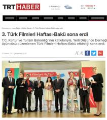3. Türk Filmleri Haftası-Bakü sona erdi