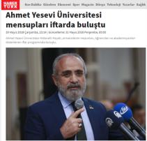 Ahmet Yesevi Üniversitesi mensupları iftarda buluştu