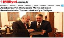 Azerbaycan‘ın Kurucusu Mehmed Emin Resulzade‘nin Torunu Ankara‘ya Geliyor