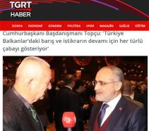 Cumhurbaşkanı Başdanışmanı Topçu: Türkiye Balkanlardaki barış ve istikrarın devamı için her türlü çabayı gösteriyor
