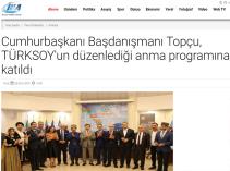 Cumhurbaşkanı Başdanışmanı Topçu, TÜRKSOY‘un düzenlediği anma programına katıldı