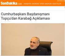 Cumhurbaşkanı Başdanışmanı Topçu‘dan Karabağ Açıklaması
