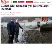 Gündoğdu, Kabadüz yol çalışmalarını inceledi