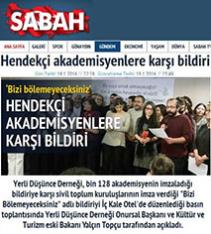 HENDEKÇİ AKADEMİSİYENLERE KARŞI BİLDİRİ