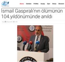 İsmail Gaspıralı‘nın ölümünün 104.yıldönümünde anıldı