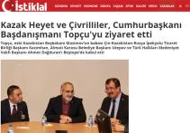 Kazak Heyet ve Çivrilliler, Cumhurbaşkanı Başdanışmanı Topçu‘yu ziyaret etti