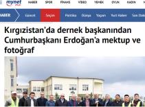 Kırgızistan’da dernek başkanından Cumhurbaşkanı Erdoğan’a mektup ve fotoğraf