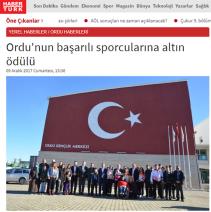 Ordu‘nun başarılı sporcularına altın ödülü