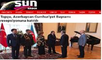 Topçu, Azerbaycan Cumhuriyet Bayramı Resepsiyonuna Katıldı