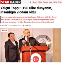 Yalçın Topçu: 128 ülke dünyanın, insanlığın vicdanı oldu