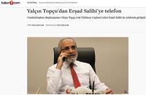 Yalçın Topçu‘dan Erşad Salihi‘ye telefon 