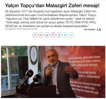 Yalçın Topçu‘dan Malazgirt Zaferi mesajı!