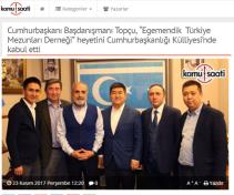 Cumhurbaşkanı Başdanışmanı Topçu, “Egemendik  Türkiye Mezunları Derneği” heyetini Cumhurbaşkanlığı Külliyesi’nde kabul etti