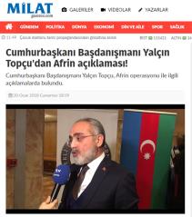 Cumhurbaşkanı Başdanışmanı Yalçın Topçu‘dan Afrin açıklaması!