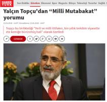 Yalçın Topçu‘dan “Milli Mutabakat” yorumu